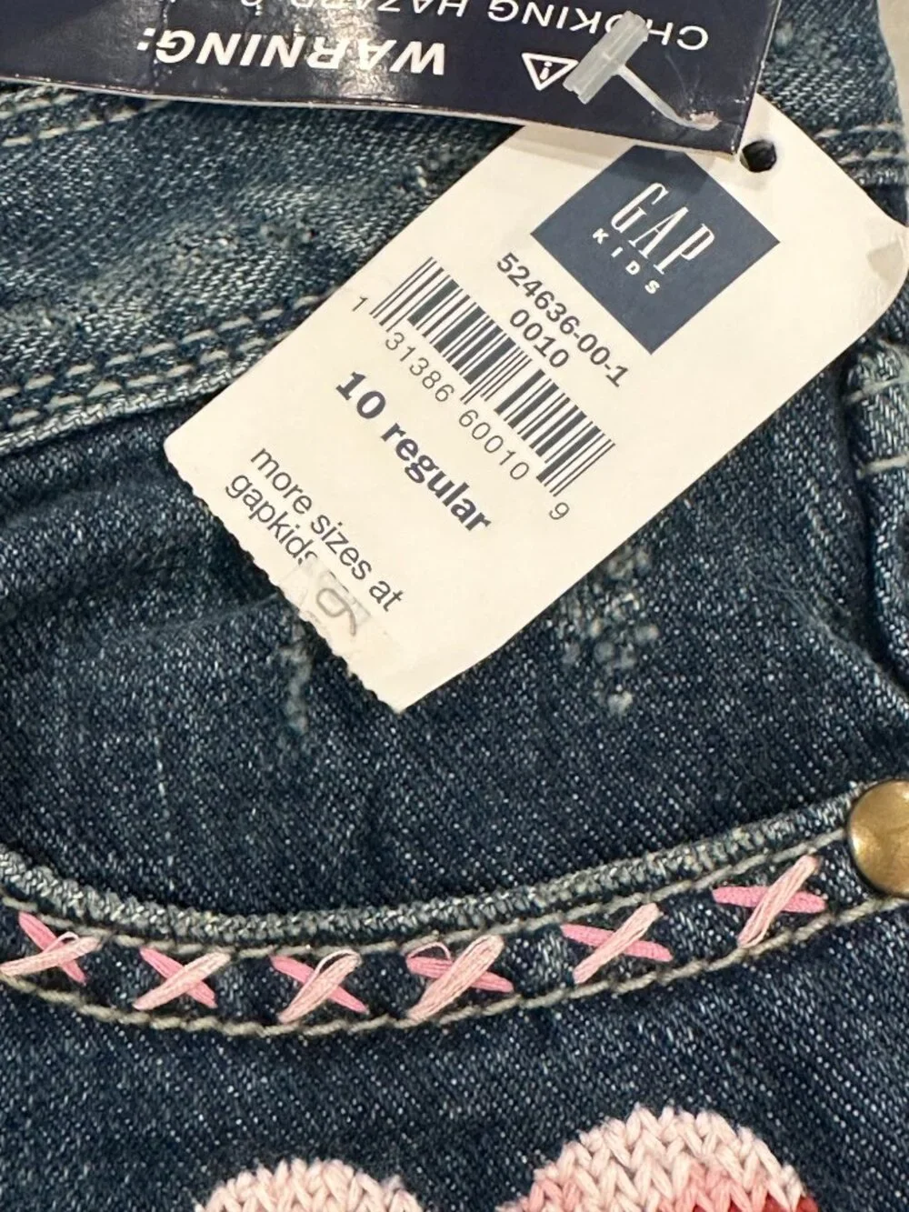 NWT Vintage Y2K GAP Kids Flared Embroidered Jeans Size 10
